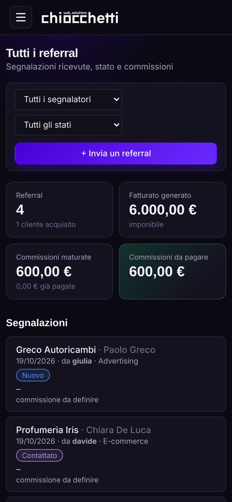 Referral e commissioni